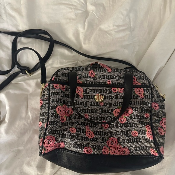 Juicy Couture Vintage Rose Patterned Shoulder Crossbody Satchel Bag - Picture 2 of 5